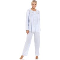 Camille Women's Cuddle Knit Long Sleeve Pyjama Set in Light Blue | Size: 22-24