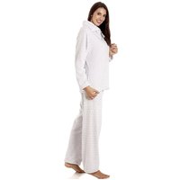 Camille Women's Supersoft Two Piece Spot Print Pyjama Set in Light Grey | Size: 10-12