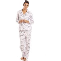 Camille Women's Classic Ditsy Floral Print Cotton Pyjama Set in Pink | Size: 16-18