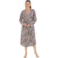 Camille Women's Floral Print Spandex Knee Length Wrap in Grey | Size: 10-12