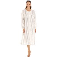 Camille Women's Classic Polka Dot Nightdress in Beige | Size: 18-20