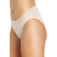 Camille Women's Three Pack Lace Front HI-Leg Briefs in Beige | Size: 20