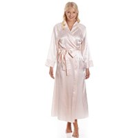 Camille Women's Luxury Long Satin Wraps in Peach | Size: 18-20