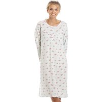 Button Up Long Sleeve Floral Nightdress