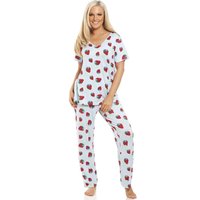 Camille Women's Spandex Full Length Pyjama Set in Light Blue | Size: 18-20