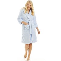 Camille Women's Womens Super soft Fleece Hooded Robes in Blue | Size: 16-18