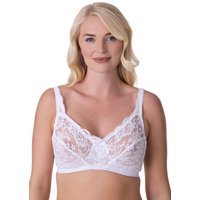 Camille Women's Soft Lace Cup Non-Wired Bra in White | Size: 42D