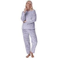Camille Women's Supersoft Printed Full Length Pyjama Set in Grey | Size: 14-16