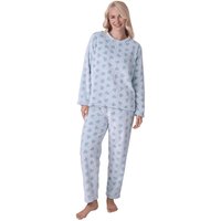 Camille Women's Supersoft Printed Full Length Pyjama Set in Aqua | Size: 14-16