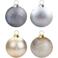 VFM e-Store Baubles 4 Pack Various Colours in Gold
