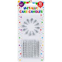 e 12 Metallic Birthday Cake Candles Party Supplies