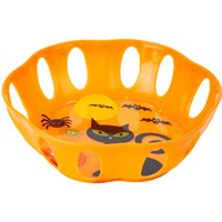 VFM e-Store Halloween Sweet Bowl Cat Bowl Scary Halloween Party Dish With Decals in Orange