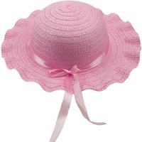 VFM e-Store Pastel Easter Bonnet Satin Ribbon Frilly Hat in Pink