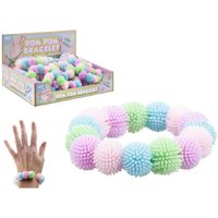 Adorable Pastel Pom Pom 7Cm Bracelet Accessory