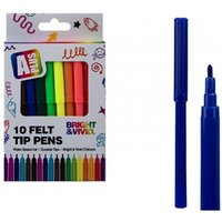 Plus 10 Bright & Vivid Felt Tip Pens Colours