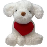 e Valentines Soft Toy Dog Puppy Holding Love Heart Plush Toy 15cm
