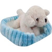 VFM e-Store Chihuahua Soft Toy Basket Cute Dog Plush Fluffy Doggy in White