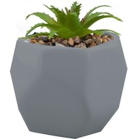 VFM e-Store Artificial Plant Indoor Potted Pot Plastic Small Succulents 12. 1cm in Grey
