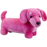 VFM e-Store Sausage Dog Soft Toy Fun Doggy Plush Cuddly Soft Furry Fluffy in Pink