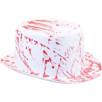 VFM e-Store Halloween Bloody Top Hat Fancey Dress Trick or Treat Party White