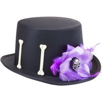 VFM e-Store Top Hat Voodoo Bone Fancey Dress Halloween Party, Trick or Treat in Black