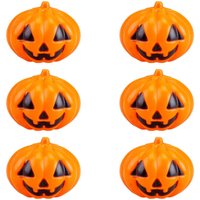 VFM e-Store Skulls Pumpkin Set of Six Decorations Halloween Party, Trick or Treat in Orange