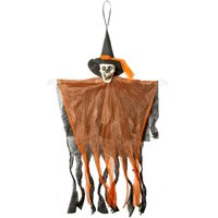 VFM e-Store Hanging Skeleton Halloween Decoration With Light Up Eyes Trick or in Orange