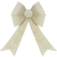 VFM e-Store Tinsel light Up Bow Christmas Decoration X Champagne in Ivory