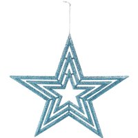 VFM e-Store Christmas Tree Decoration Hanging Glitter Star Burst Ornament Ice Blue