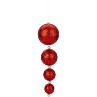 VFM e-Store Christmas Bauble Decoration Hanging Tree Ornament X 4 31cm Red