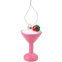 VFM e-Store Christmas Tree Decoration Glitter Cocktail Ornament 11x6. 5x6 in Red