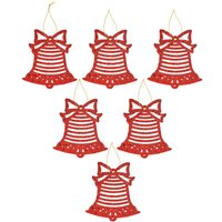 VFM e-Store Christmas Tree Decoration Hanging Glitter Bell 6 Red
