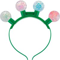 VFM e-Store Christmas Light Up Headband Glitter Ball X 1 One Size Glitter