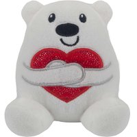 VFM e-Store Valentines Love Bear Soft Toy Hugging Shiny Heart Cute Plush in White