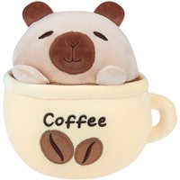 VFM e-Store Pig Cat Capybara Coffee Cup Soft Toy Cute Plushie 20cm in Yellow