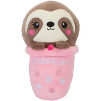 VFM e-Store Cat Sloth Unicorn Panda Bubble Tea Soft Toy Cuddly Stuffed Toy 25cm in Pink
