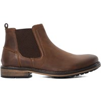 Dune London Men's Wide Fit 'Chorleys' Leather Chelsea Boots in Brown | Size: 9