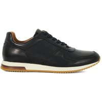 Dune London Men's Wide Fit 'Trilogy' Leather Trainer in Black | Size: 6