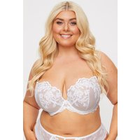 Ann Summers Women's The Icon Fuller Bust Padded Plunge Bra WEDDING in White | Size: 42E