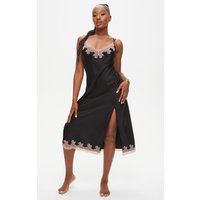 Ann Summers Sorella Satin Maxi Chemise Black