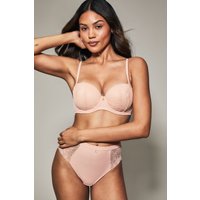 Knickerbox Women's Louisa Lace High Waisted Brazilian Knickers in Pale Pink | Size: 8