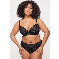 Ann Summers Women's Sexy Lace Fuller Bust Non Padded Plunge Bra in Black | Size: 44H