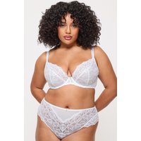 Ann Summers Women's Bridal Sexy Lace Fuller Bust Non Padded Plunge Bra in White | Size: 38F
