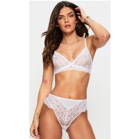 Ann Summers Women's Bridal Sexy Lace High Waisted Brazilian Knickers in White | Size: 18