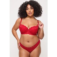 Ann Summers Women's Sexy Lace Padded Balcony Bra in Red | Size: 36F