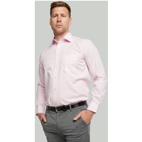 Double TWO Men's New Pink Long Sleeve Cotton Rich Non-Iron Shirt | Size: 15.5 in
