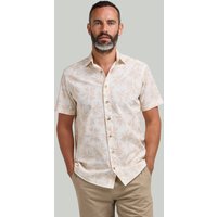 Cream Floral Print Short Sleeve Shirt
