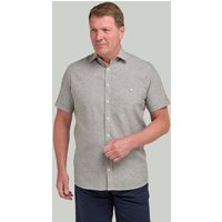 Double TWO Men's Khaki Linen Blend Short Sleeve Shirt | Size: 3XL
