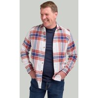 Rust Brushed Cotton Twill Check Shirt