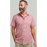 Brick Aztec Print Short Sleeve Shirt Khaki
